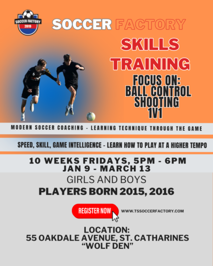 1v1 SKILLS, 10 WEEKS Players Ages 2015, 2016